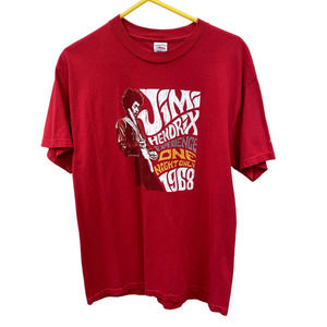 Men's Jimi Hendrix Red Experience One Night T-shirt Large